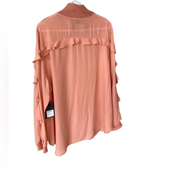 TROUVE Coral sheer ruffle blouse XXL - Picture 2 of 6